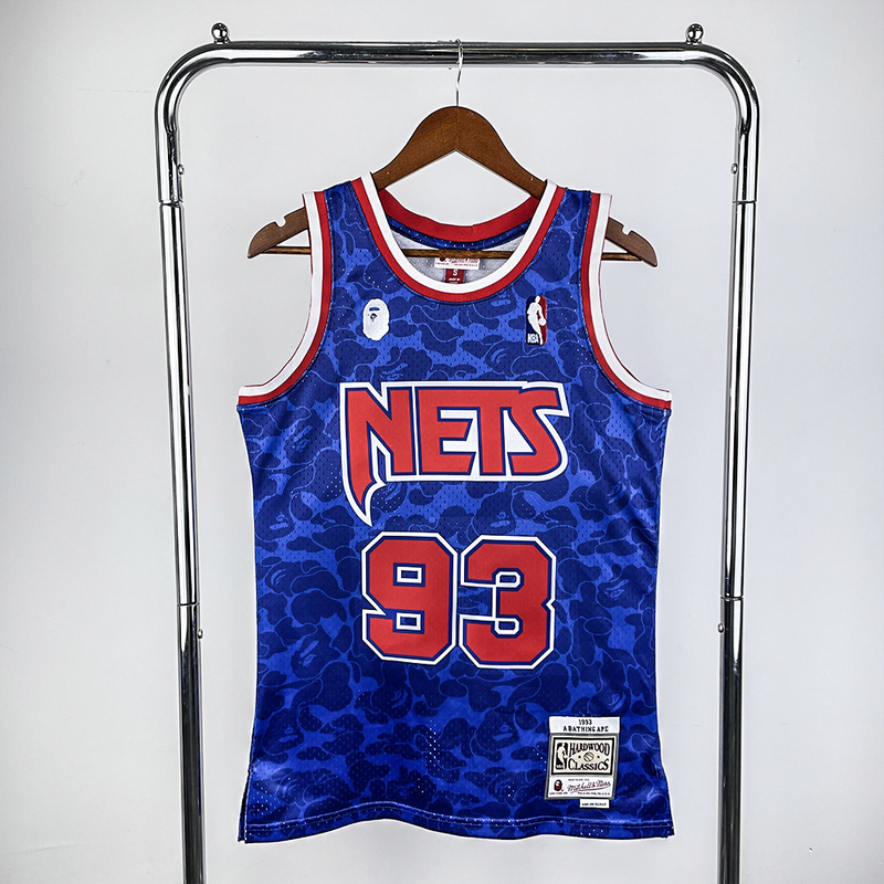 Regata Mitchell & Ness x BAPE - Brooklyn Nets Azul - Rei da Pelada