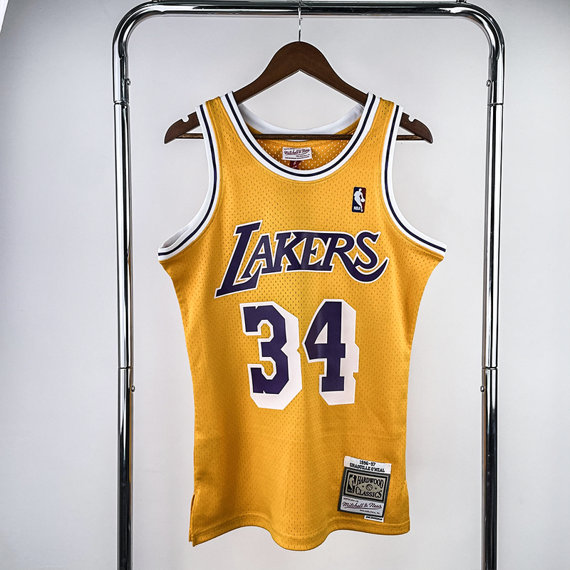 Regata Mitchell & Ness Los Angeles Lakers 1984-1985 Amarela - Rei da Pelada