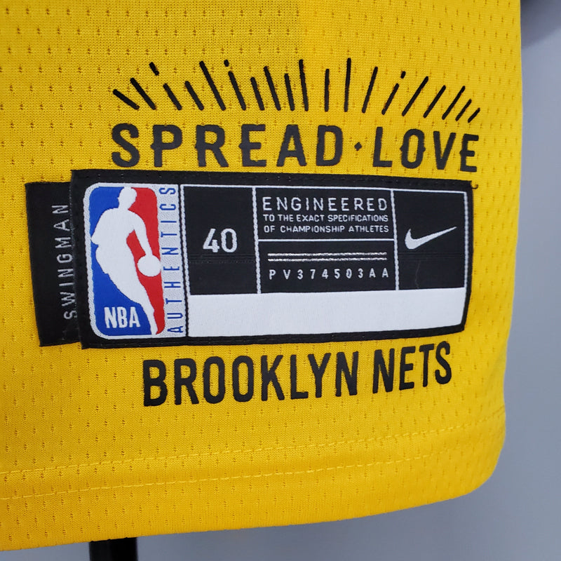 Regata Brooklyn Nets Commemorative Edition Yellow 20/21 - Rei da Pelada