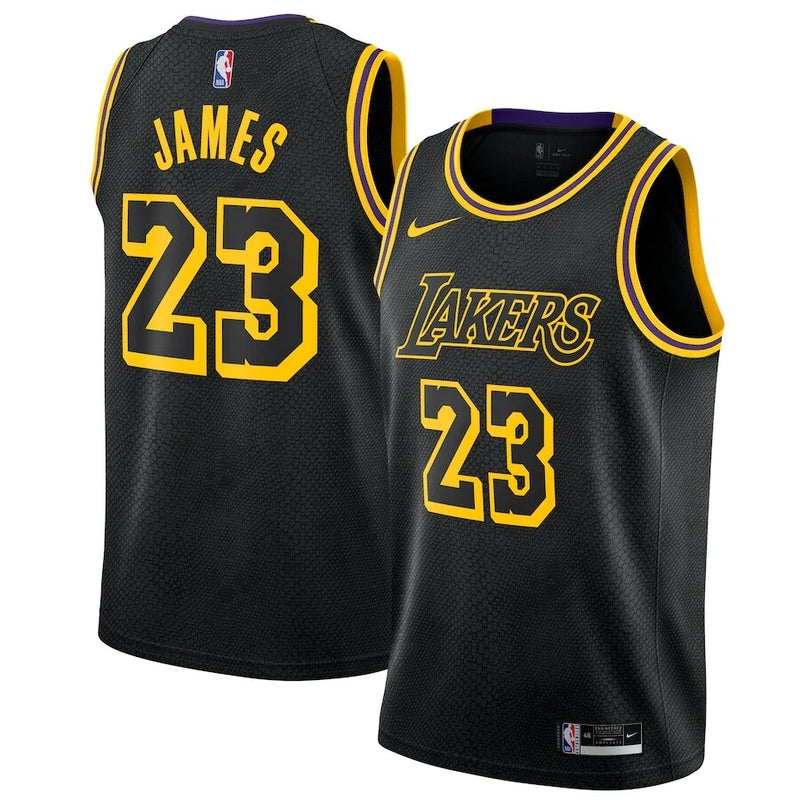 Regata NBA Los Angeles Lakers 2021 - LeBron James nº 23 - Mamba Negra Swingman Edition - Preta -