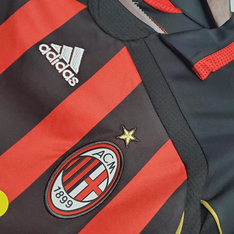 Camisa Retro AC Milan Home 2006/07 - Torcedor Masculina - Vermelho e Preto