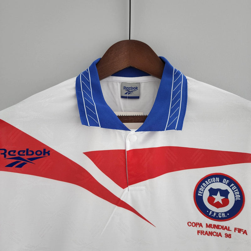 Camisa Chile Away (2) 1998 Reebok Retrô Manga Longa Masculina