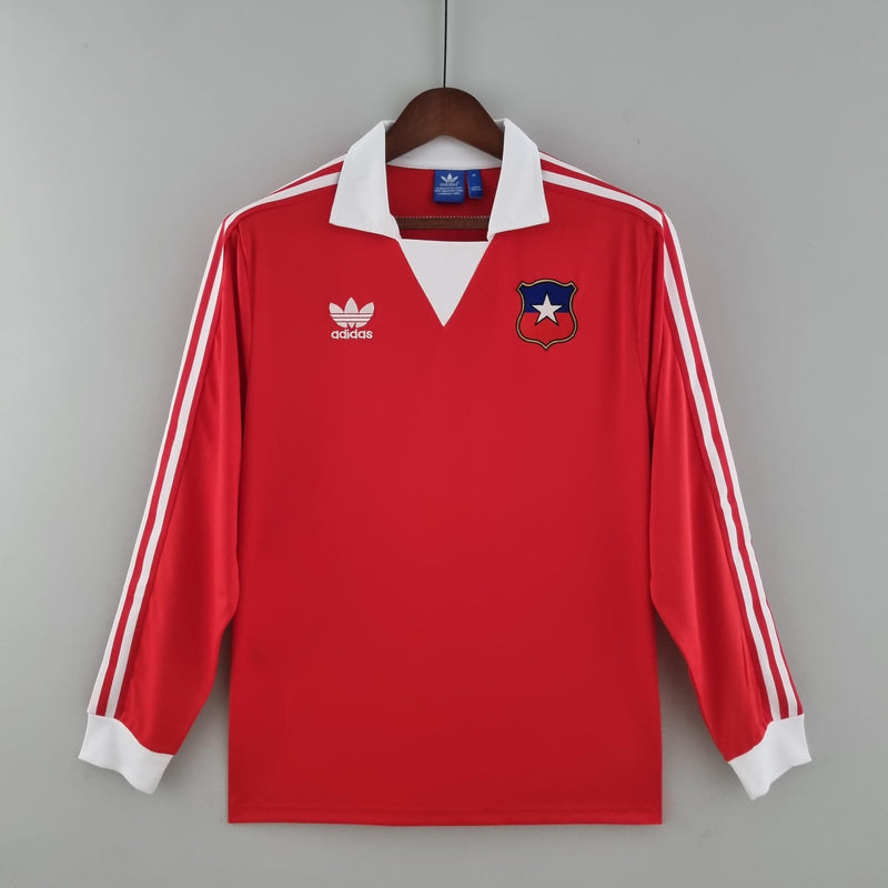 Camisa Chile Home (1) 1982 Adidas Retrô Manga Longa Masculina