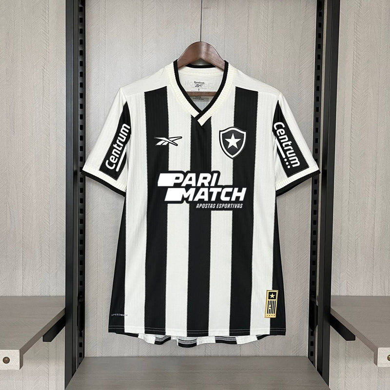 Camisa Botafogo Home 24/25 - COM TODOS OS PATROCINADORES - Preta e Branca