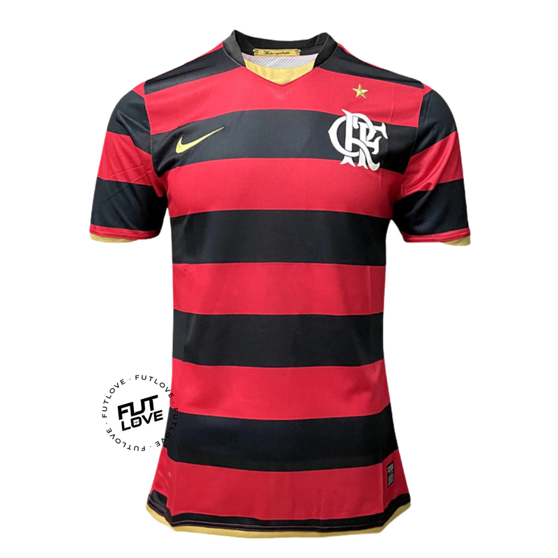 Camisa Flamengo Retrô 2008/2009 - Vermelha e Preta - Masculina