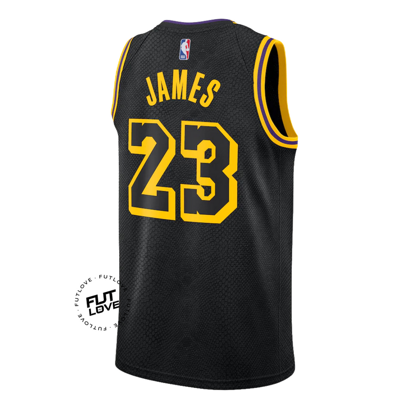 Regata NBA Los Angeles Lakers 2021 - LeBron James nº 23 - Mamba Negra Swingman Edition - Preta -